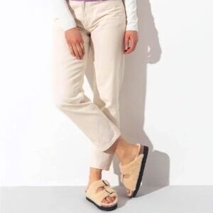 Birkenstock “papillon” Arizona Big buckle shearling Women's sandals